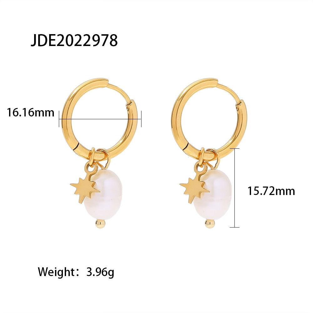 Pearl Stainless Steel Earrings
