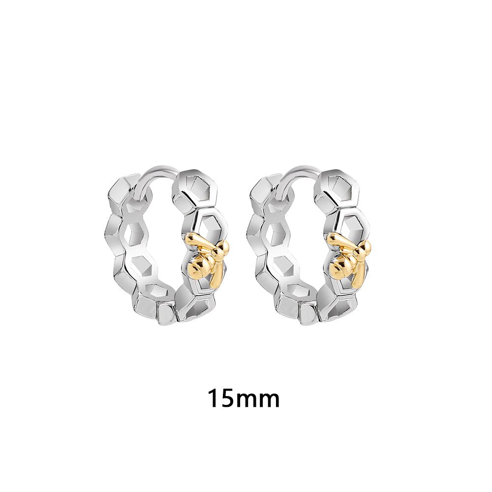 Gold Link Chain Hoops Earrings
