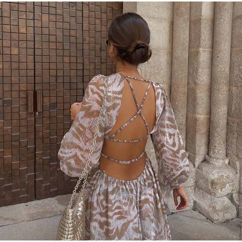 Backless Hollow Out Dress