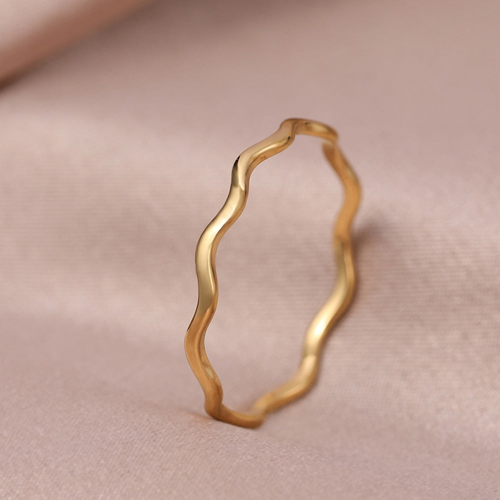 Minimalist Sea Wave Gold/Silver Ring