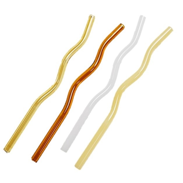 Floriddle Glass Twist Reusable Straws