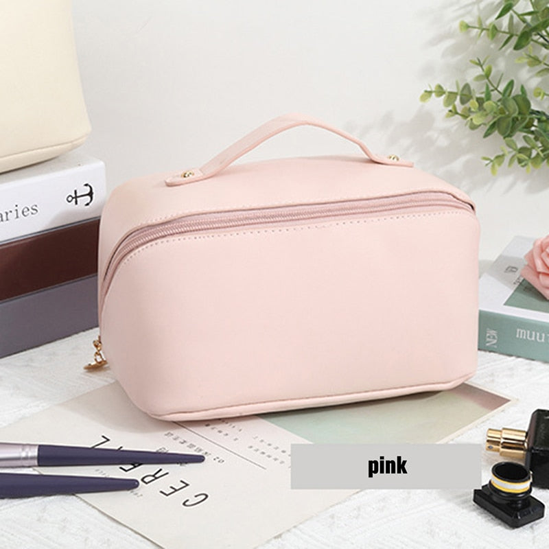 Makeup Bag Leather Cosmetic Bag