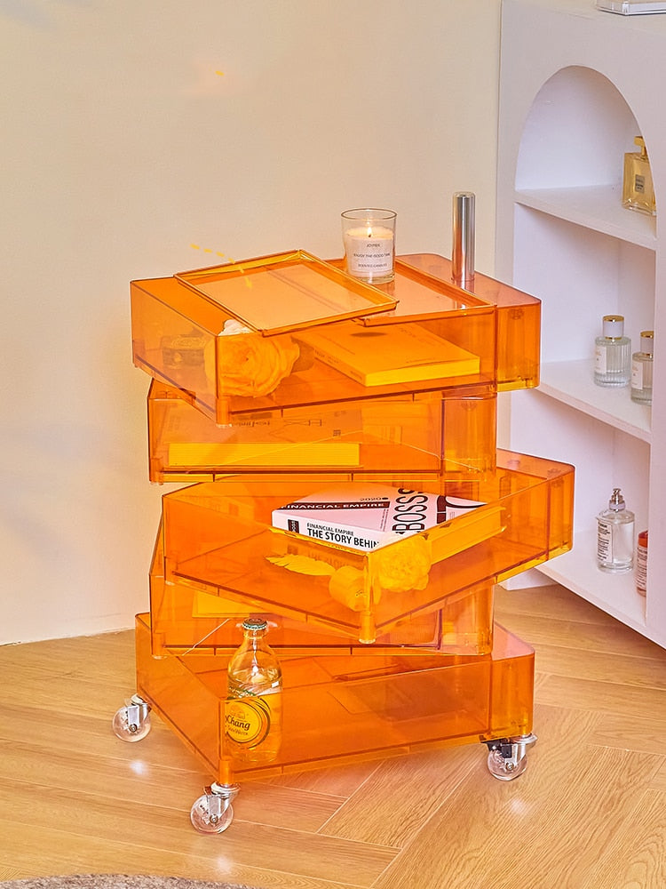 Acrylic Rotary Storage Trolley