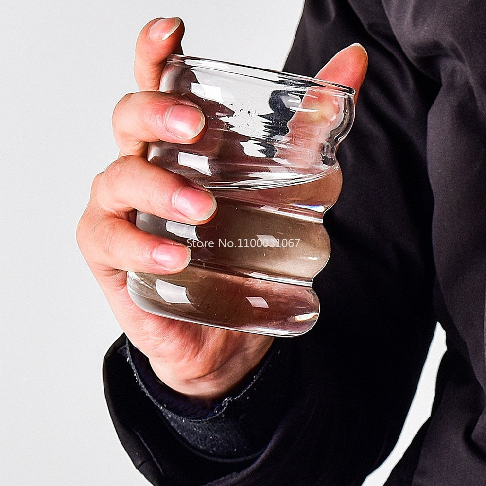 300ml Wave Shape Glass Cup