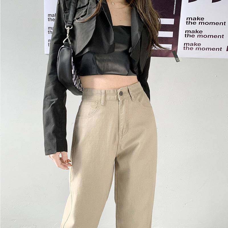 Straight Leg Jeans Denim Pants