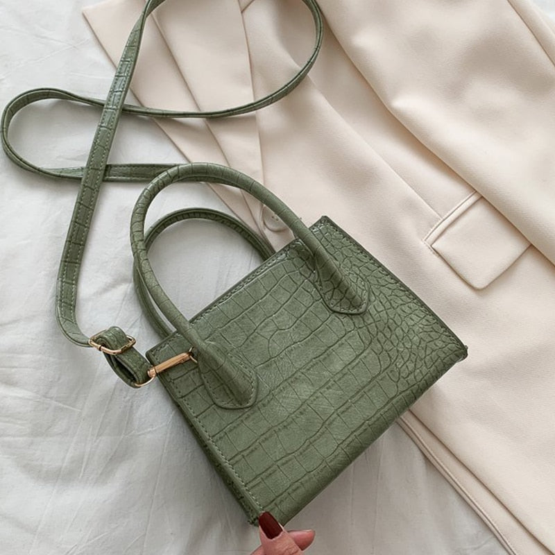 Crocodile PU Leather Crossbody Mini Bag