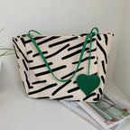 Zebra Stripes Canvas Large Tote Bag