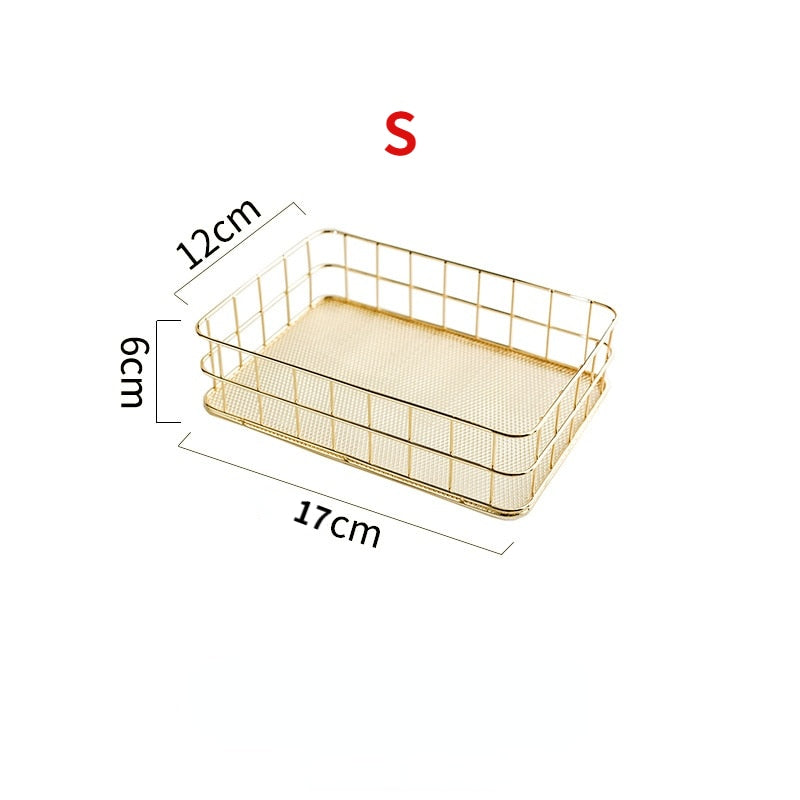 Nordic Gold Metal Iron Makeup Storage