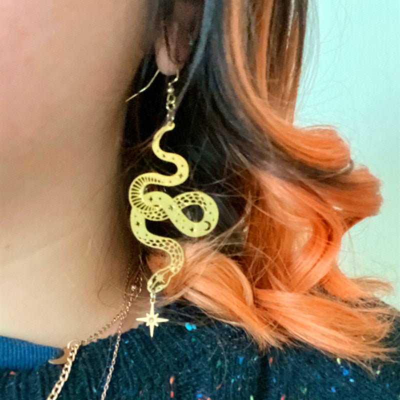 Gold Snake Earrings