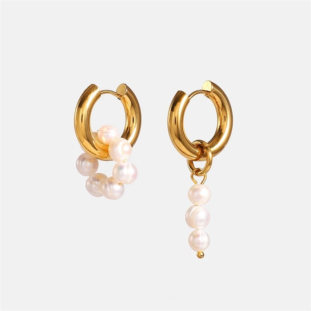 Pearl Stainless Steel Earrings