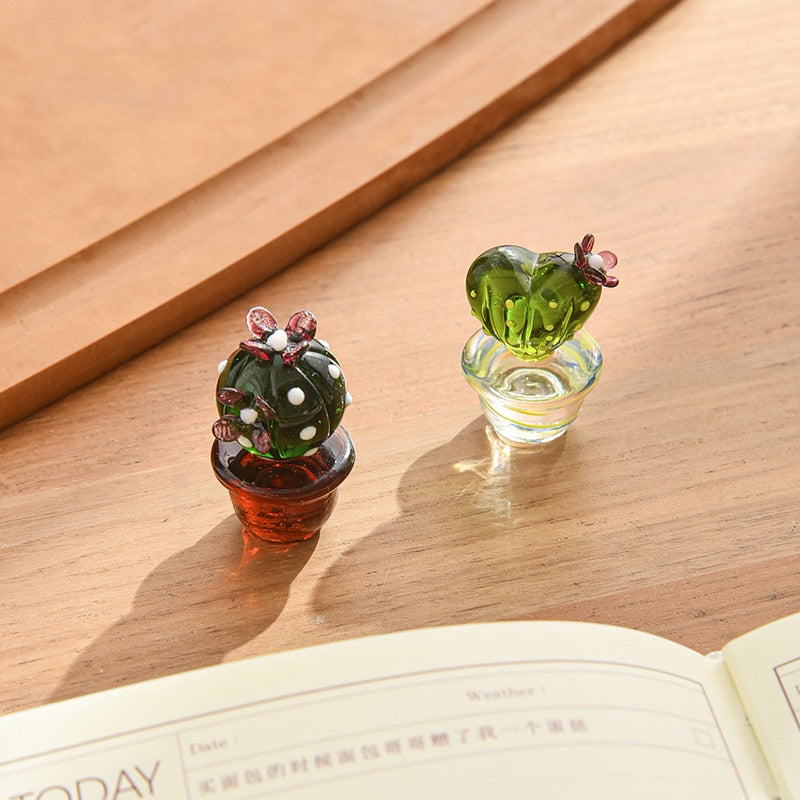 Glass Cactus Decor