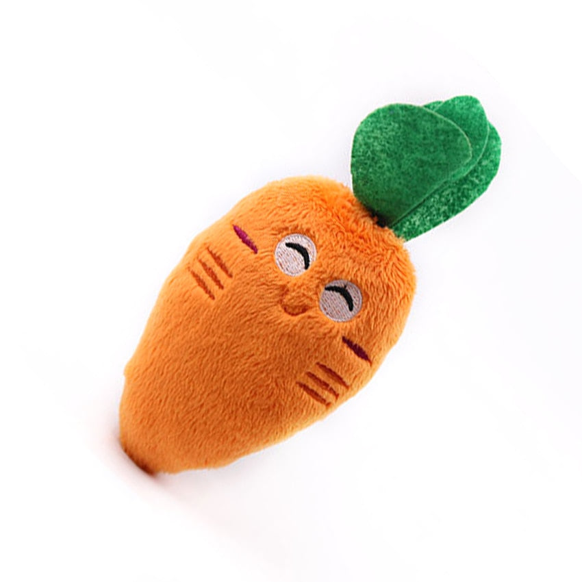 Orange  Carrot Plush Chew Squeaker Sound