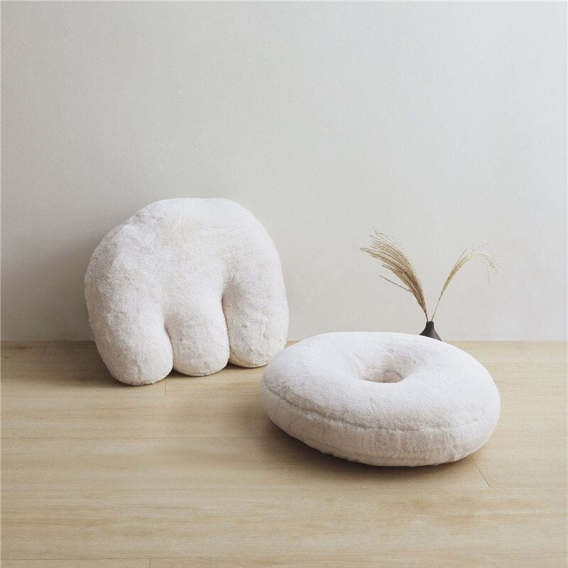 Shape Letter White Plush Pillow