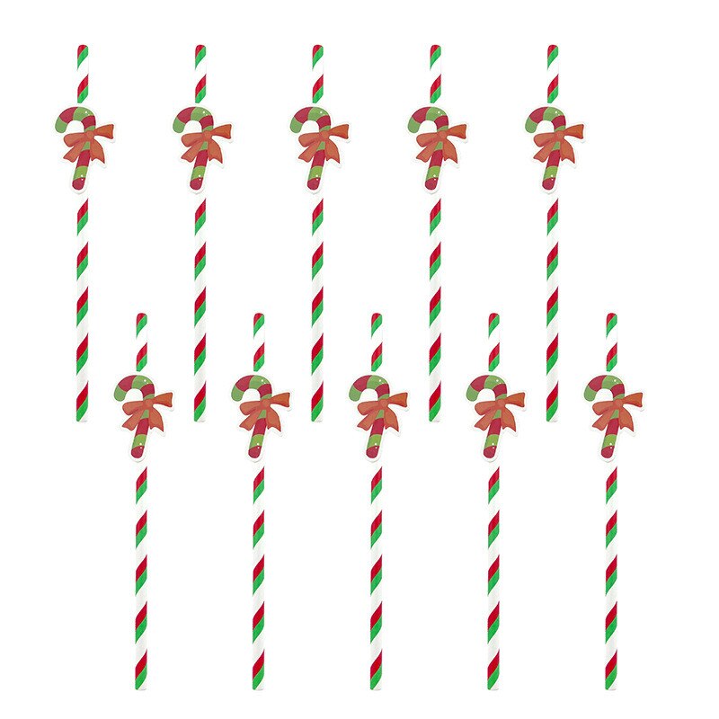 10Pcs/pack Christmas Disposable Paper Traws