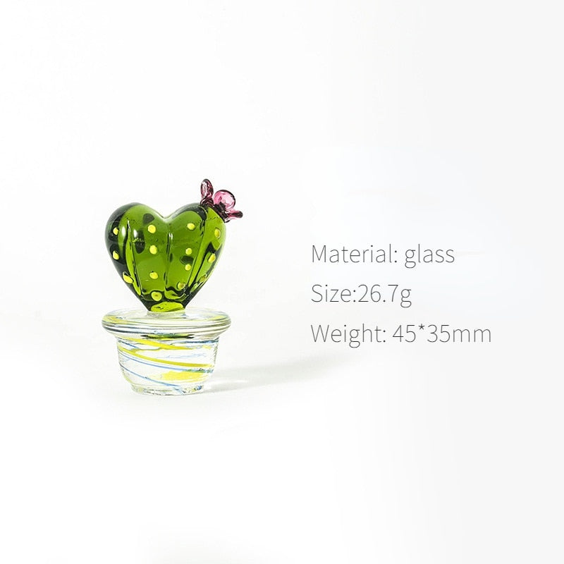 Glass Cactus Decor
