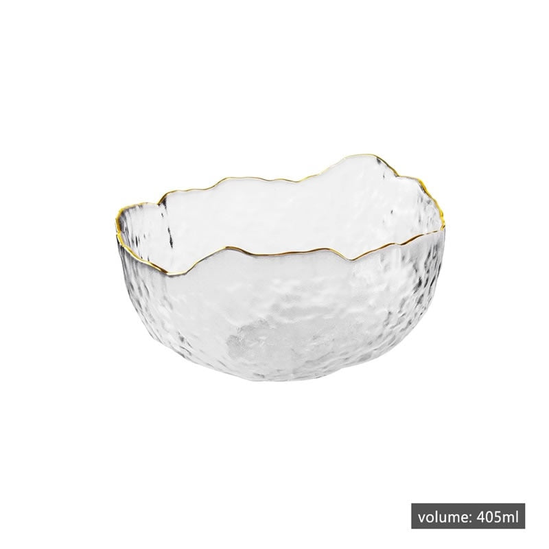 Irregular Gold  Glass Salad Bowl (6 Colors)
