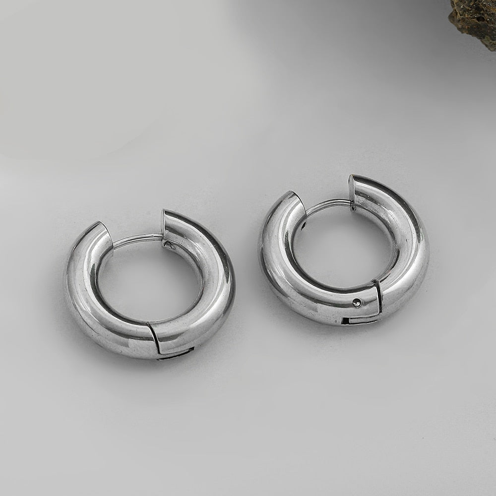 Punk Gold Chunky Hoop Earrings