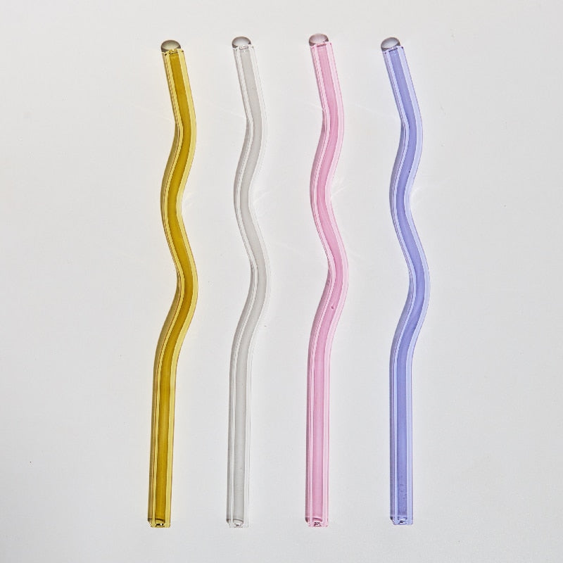 Floriddle Glass Twist Reusable Straws