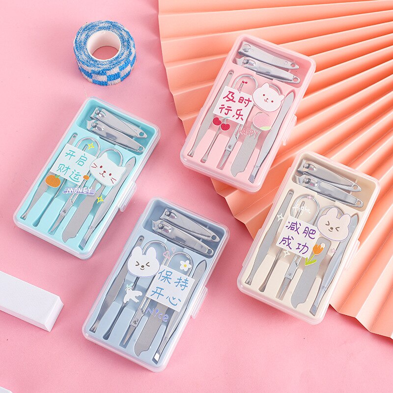 7pcs/set Cartoon Stainless Steel Nail Scissors Set