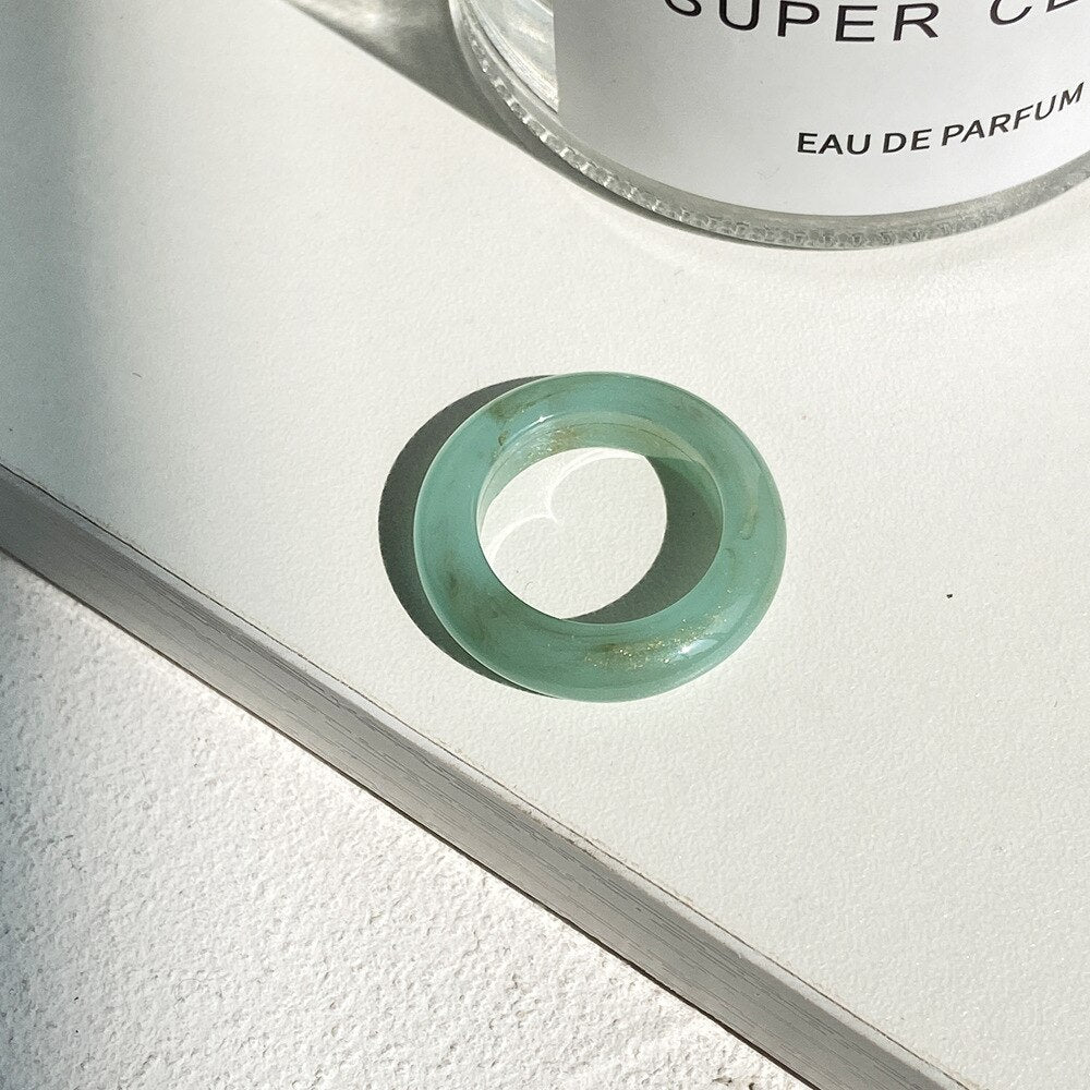 Transparent Resin Geometric Ring