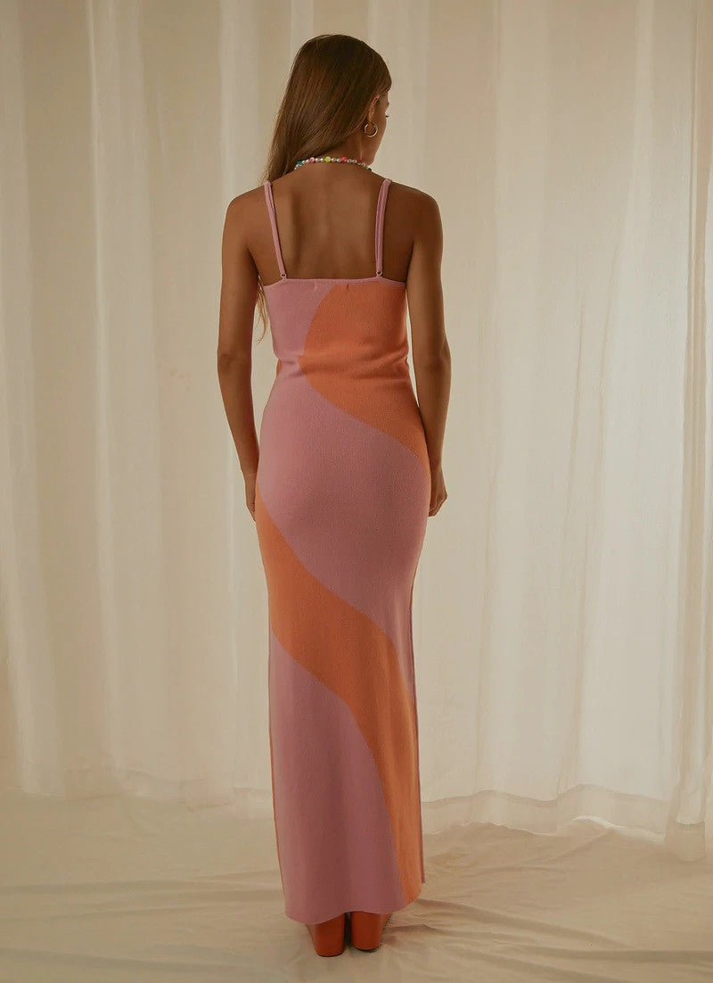 Pink Bodycon Maxi Dress