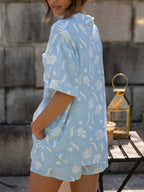 Sky Blue Hand-Painted Two Pieces Set