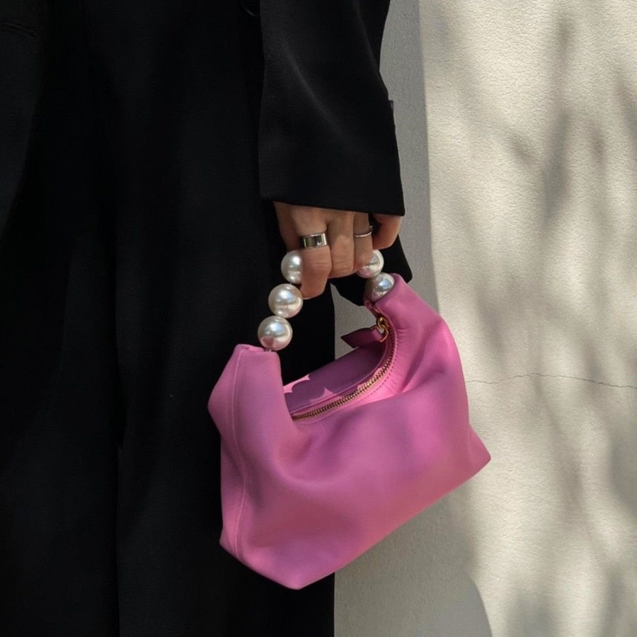 Pink Pearl Chain Mini Bag