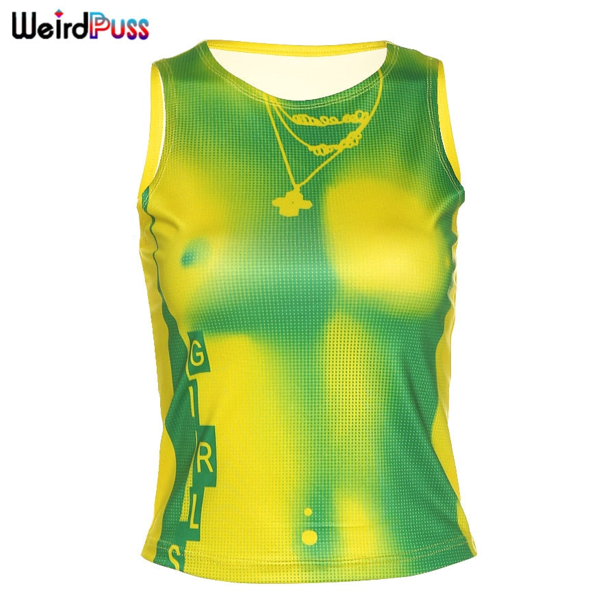 Green Thermal Tank Top Shirt