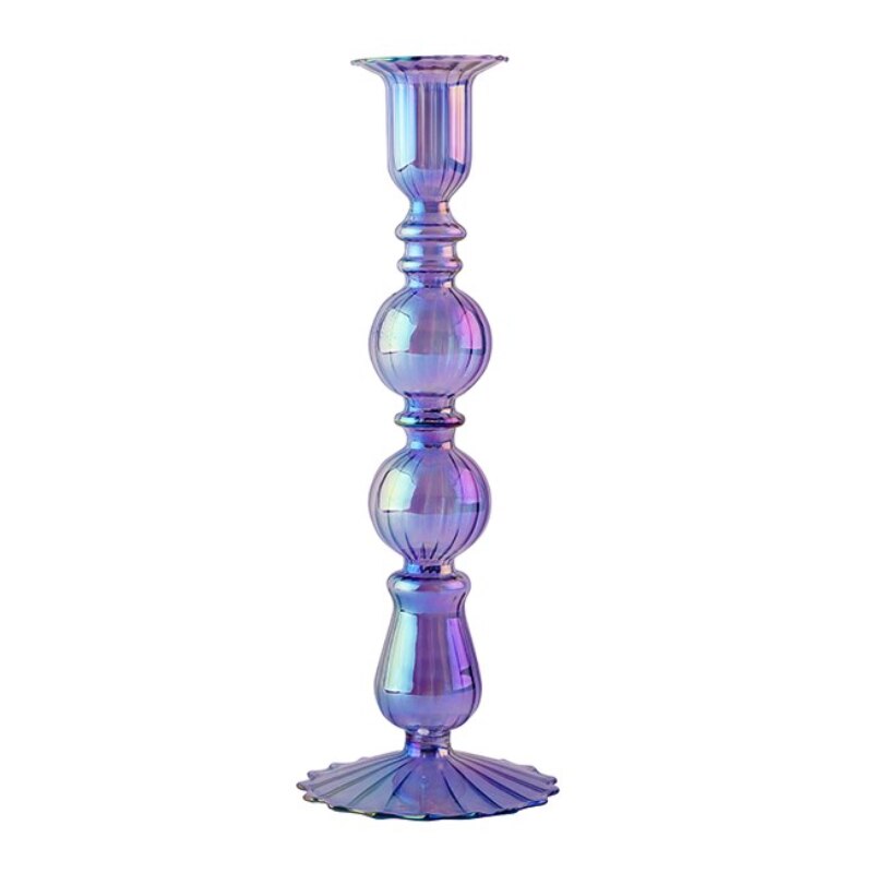 Holographic Glass Candle Holders