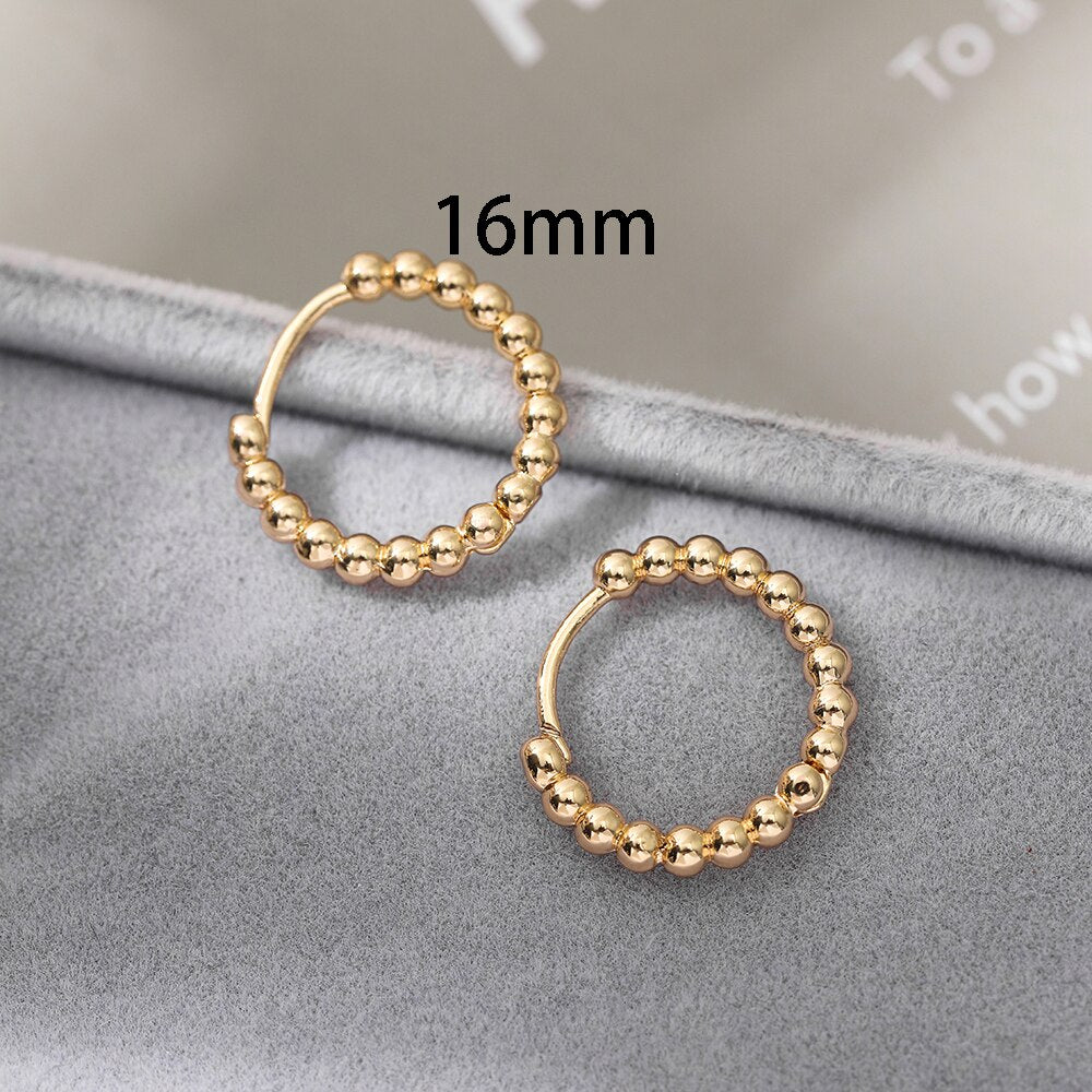 Gold Link Chain Hoops Earrings