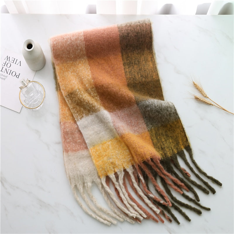 Oversize Plaid Scarf