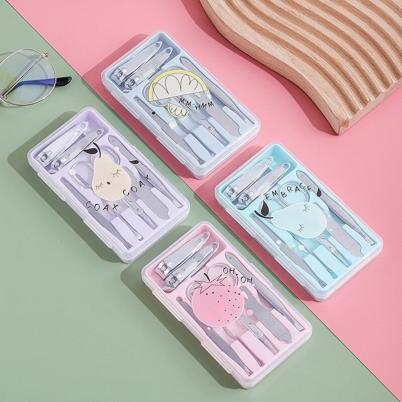 7pcs/set Cartoon Stainless Steel Nail Scissors Set