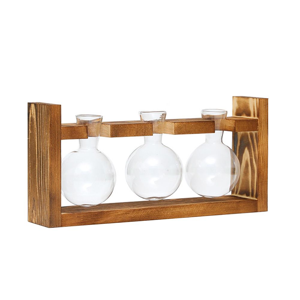 Glass and Wood Vase