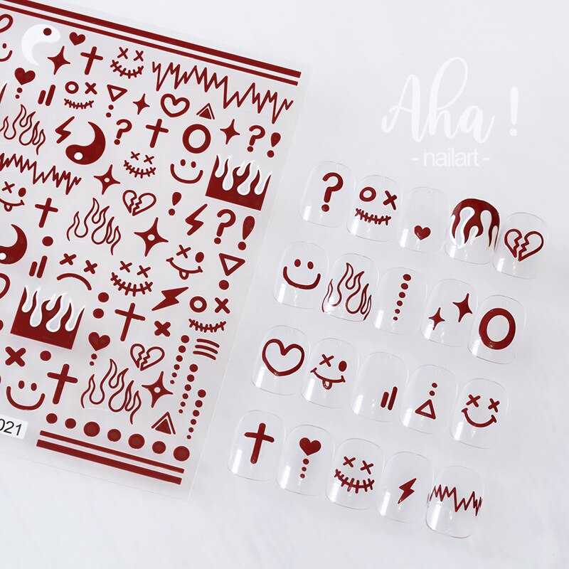 1 sheet Smile Nail Art 3D Stickers