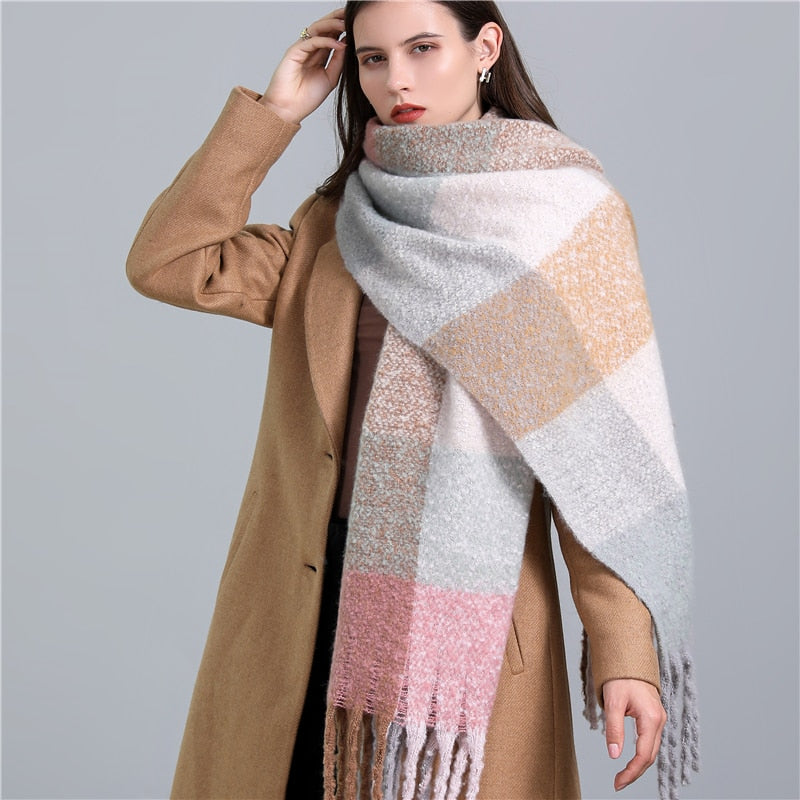 Oversize Plaid Scarf