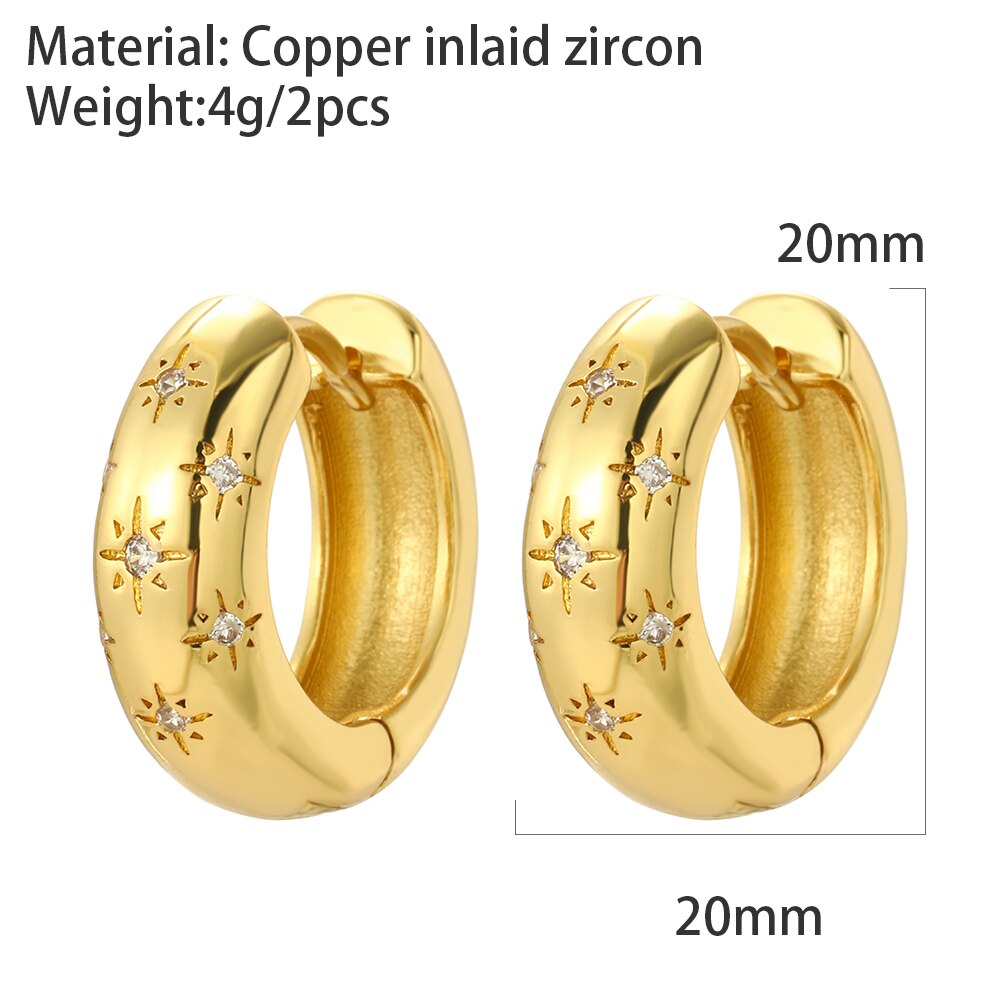 Star Round Hoop Earring