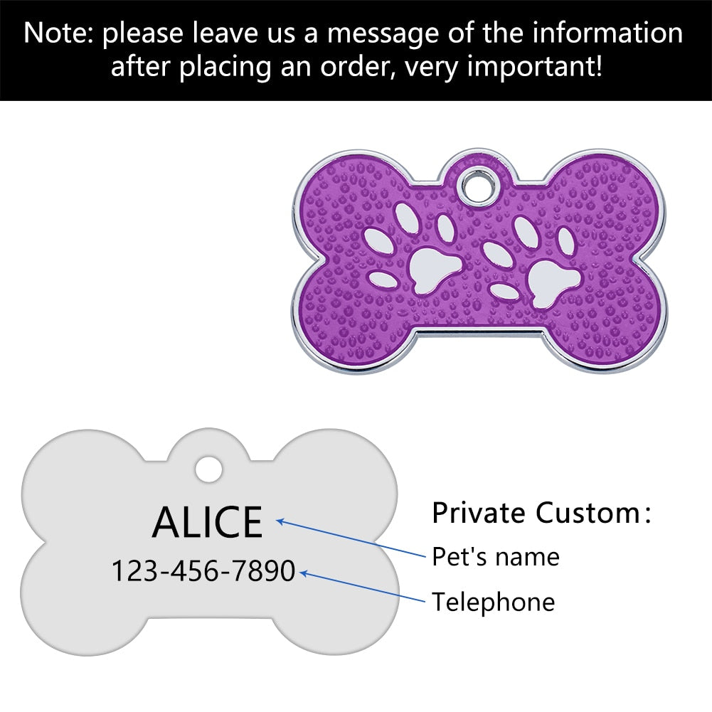 Anti-lost Custom Dog ID Tag Engraved Pet Collar