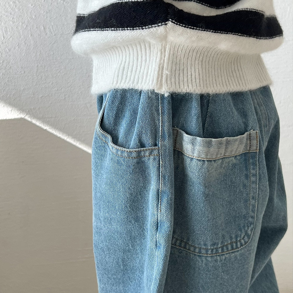 Cotton Denim Harem Pants