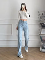 High-waisted Trousers  Slim Jeans