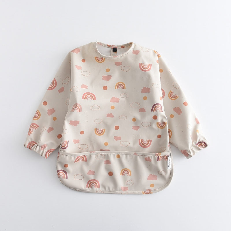 Cartoon Print Bibs Long Sleeve Bear