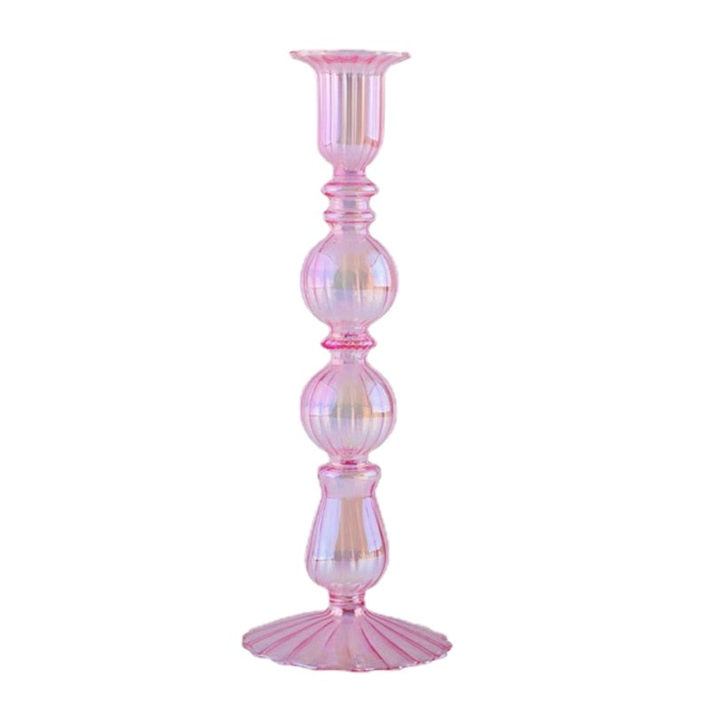 Holographic Glass Candle Holders