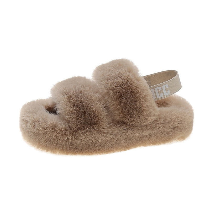 Platform Fur Slippers