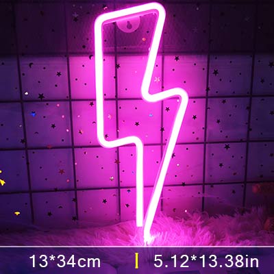 LED Home Neon Lightning Shaped Sign Neon