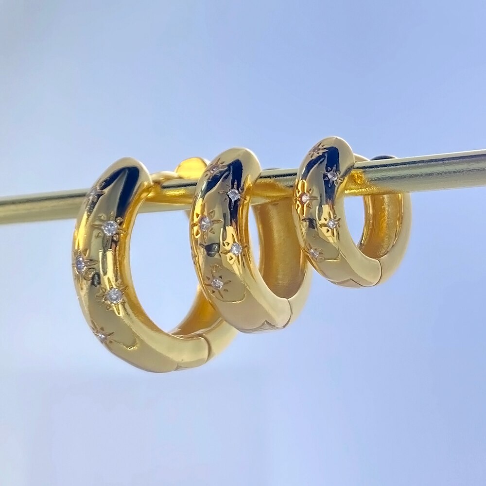Star Round Hoop Earring