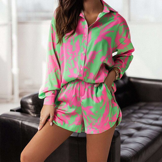 Long Sleeve Shirt +Short Print Set