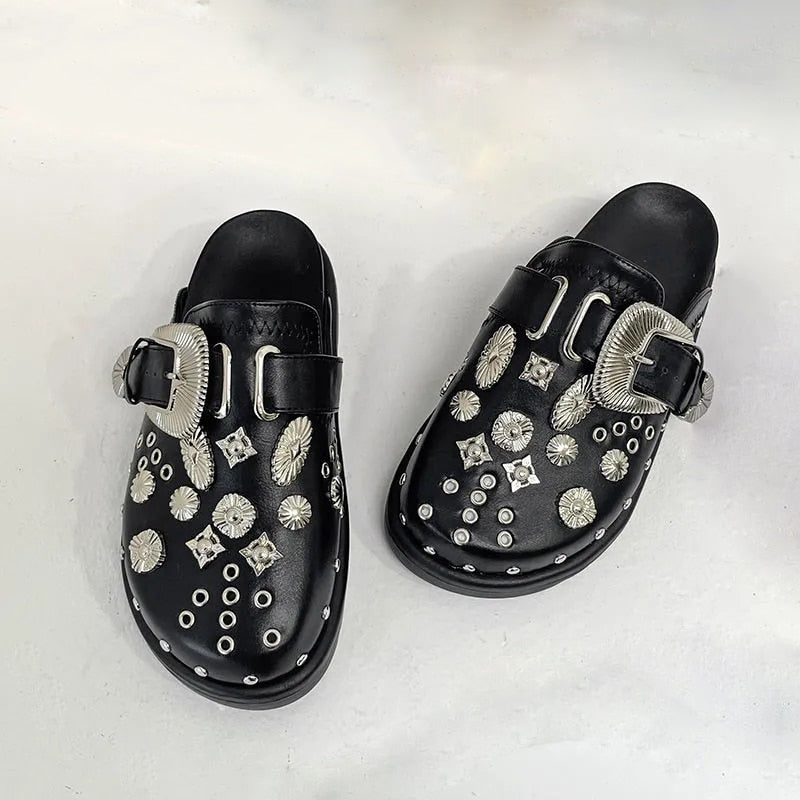 Punk Rock Leather Mules