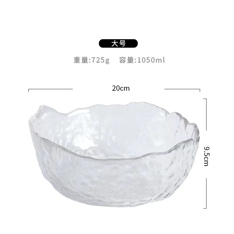Irregular Gold  Glass Salad Bowl (6 Colors)