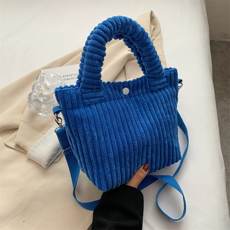 Bucket Shoulder Corduroy Bag