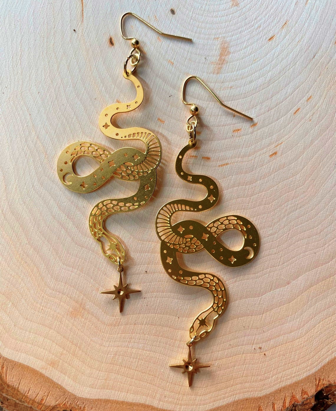 Gold Snake Earrings