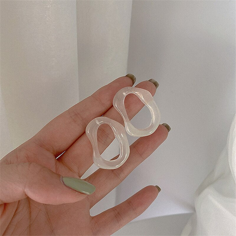 Irregular Colorful Transparent Resin Earrings